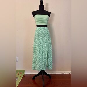 H&M Mint Green Patterned Women's Skirt & top